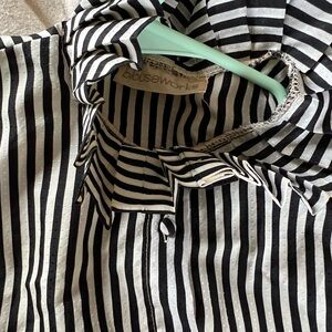 Vintage BlouseWorks Black and White Striped Blouse